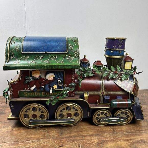 Grandeur Noel Tin Christmas‎ Locomotive Engine Collectors Edition Train w/ Box - Picture 6 of 16